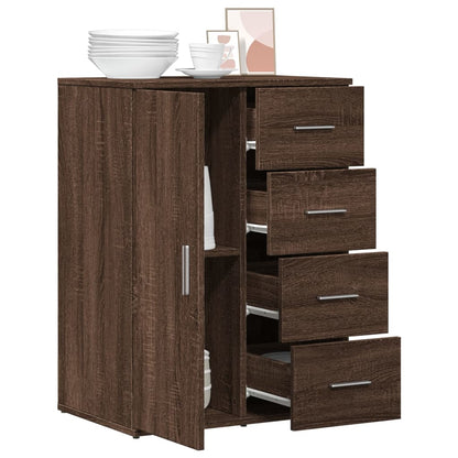 Brown Oak Sideboard 59x39x80 cm in Multilayer Wood