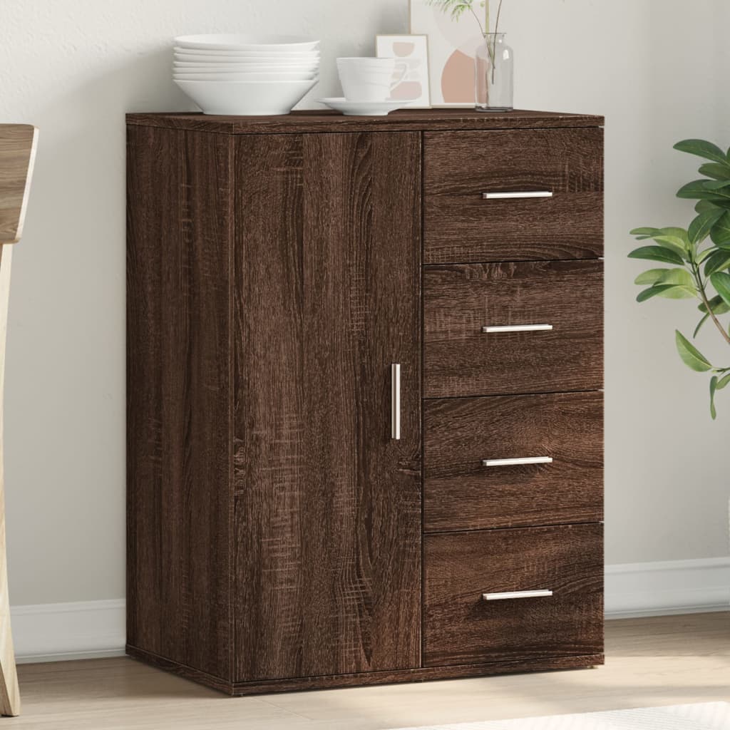 Brown Oak Sideboard 59x39x80 cm in Multilayer Wood