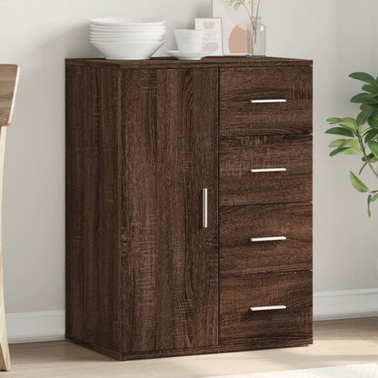 Brown Oak Sideboard 59x39x80 cm in Multilayer Wood