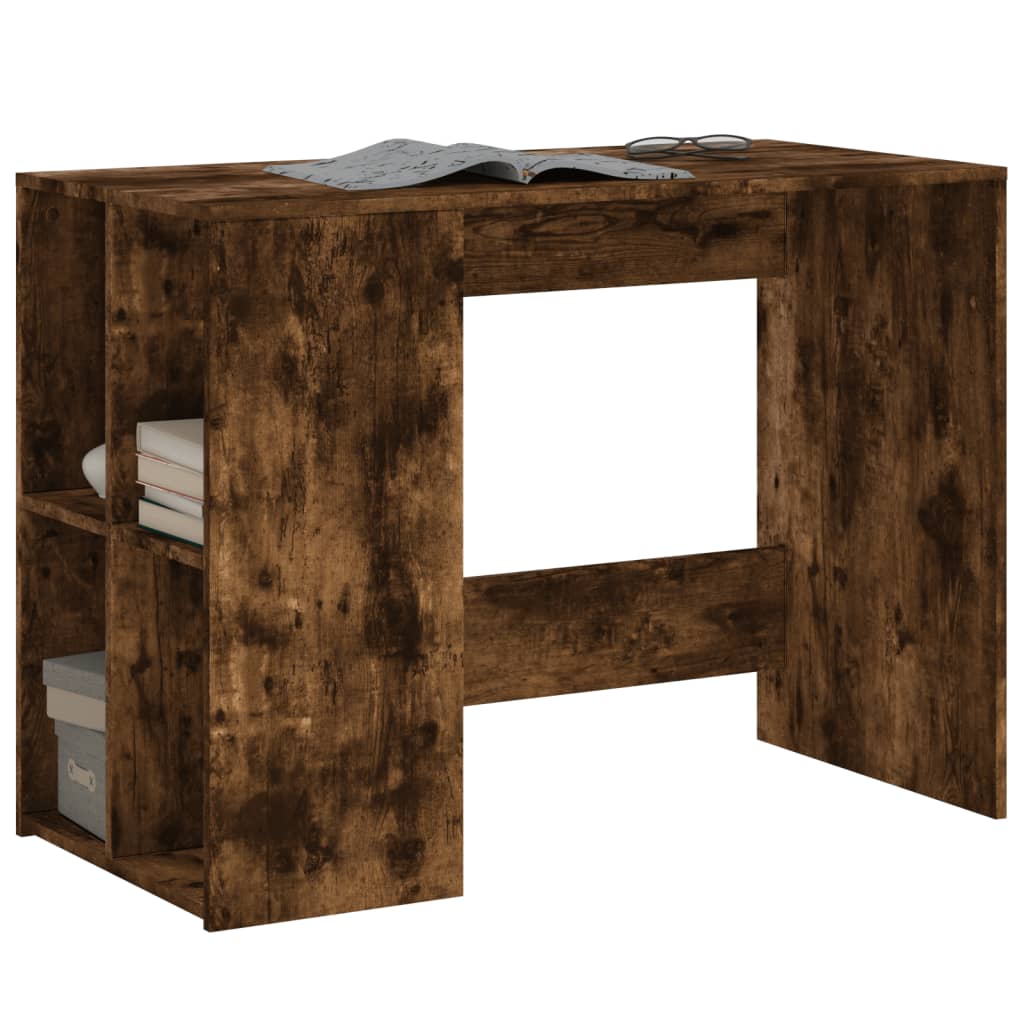 Scrivania Rovere Fumo 102x50x75 cm in Legno Multistrato - homemem39