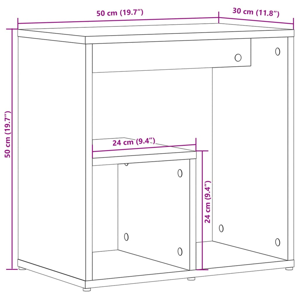 Tavolini Bianchi 2 pz 50x30x50 cm in Legno Multistrato | homemem39