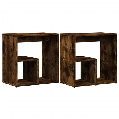 Tavolini 2pz rovere fumo 50x30x50 cm in Legno Multistrato | homemem39