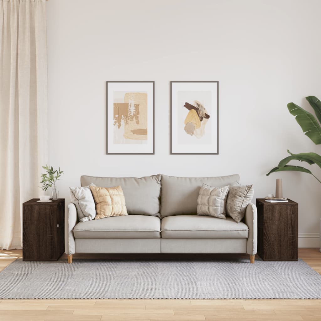 Tavolini 2 pz Rovere Marrone 50x30x50 cm in Legno Multistrato | homemem39