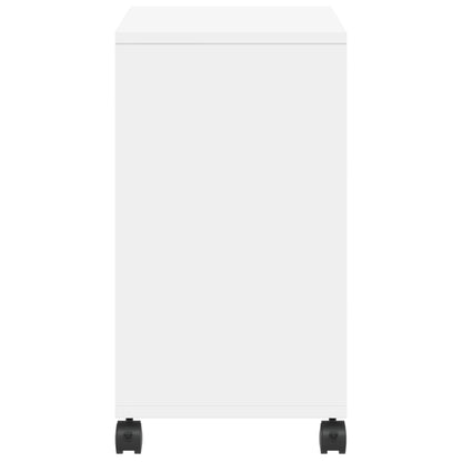 Tavolino con Ruote Bianco 50x30x55 cm in Legno Multistrato - homemem39