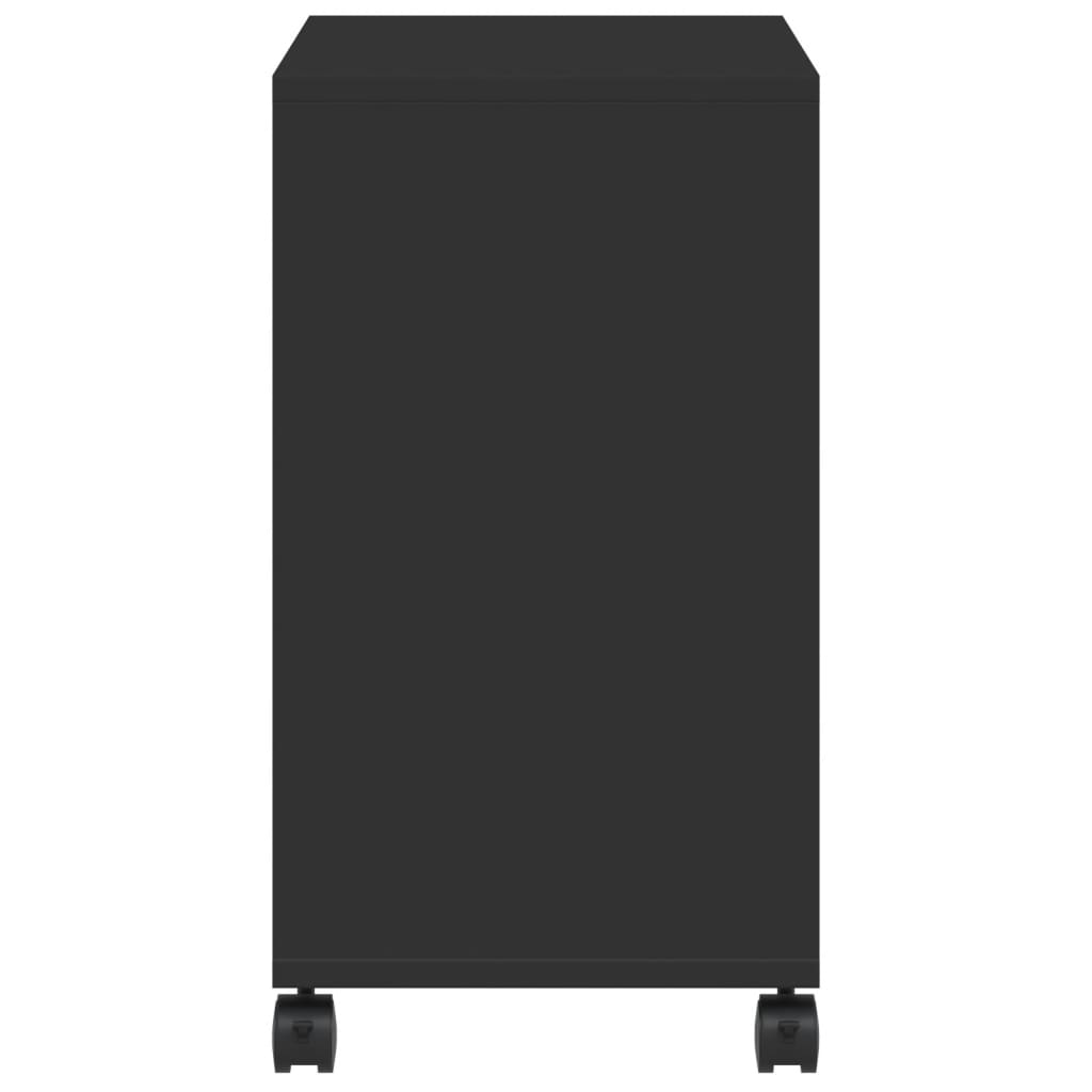 Tavolino con Ruote Nero 50x30x55 cm in Legno Multistrato - homemem39