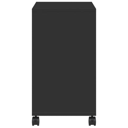 Tavolino con Ruote Nero 50x30x55 cm in Legno Multistrato - homemem39