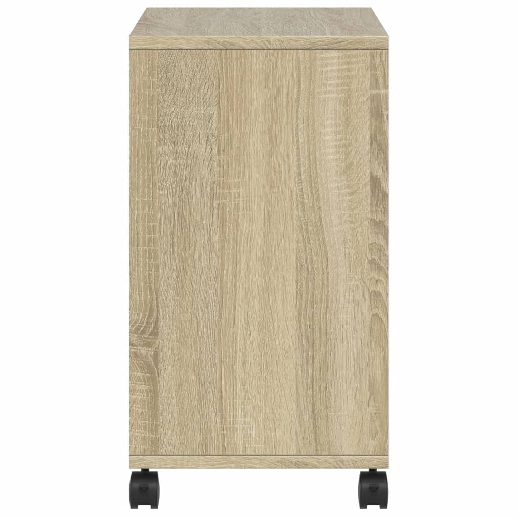 Tavolino con Ruote Rovere Sonoma 50x30x55 cm Legno Multistrato | homemem39