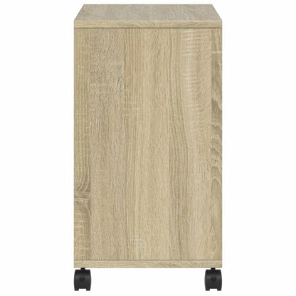 Tavolino con Ruote Rovere Sonoma 50x30x55 cm Legno Multistrato | homemem39