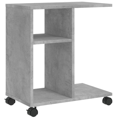 Tavolino con Ruote Grigio Cemento 50x30x55 cm Legno Multistrato | homemem39