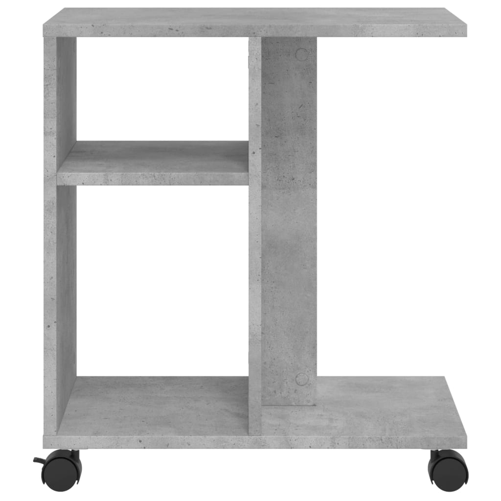 Tavolino con Ruote Grigio Cemento 50x30x55 cm Legno Multistrato - homemem39