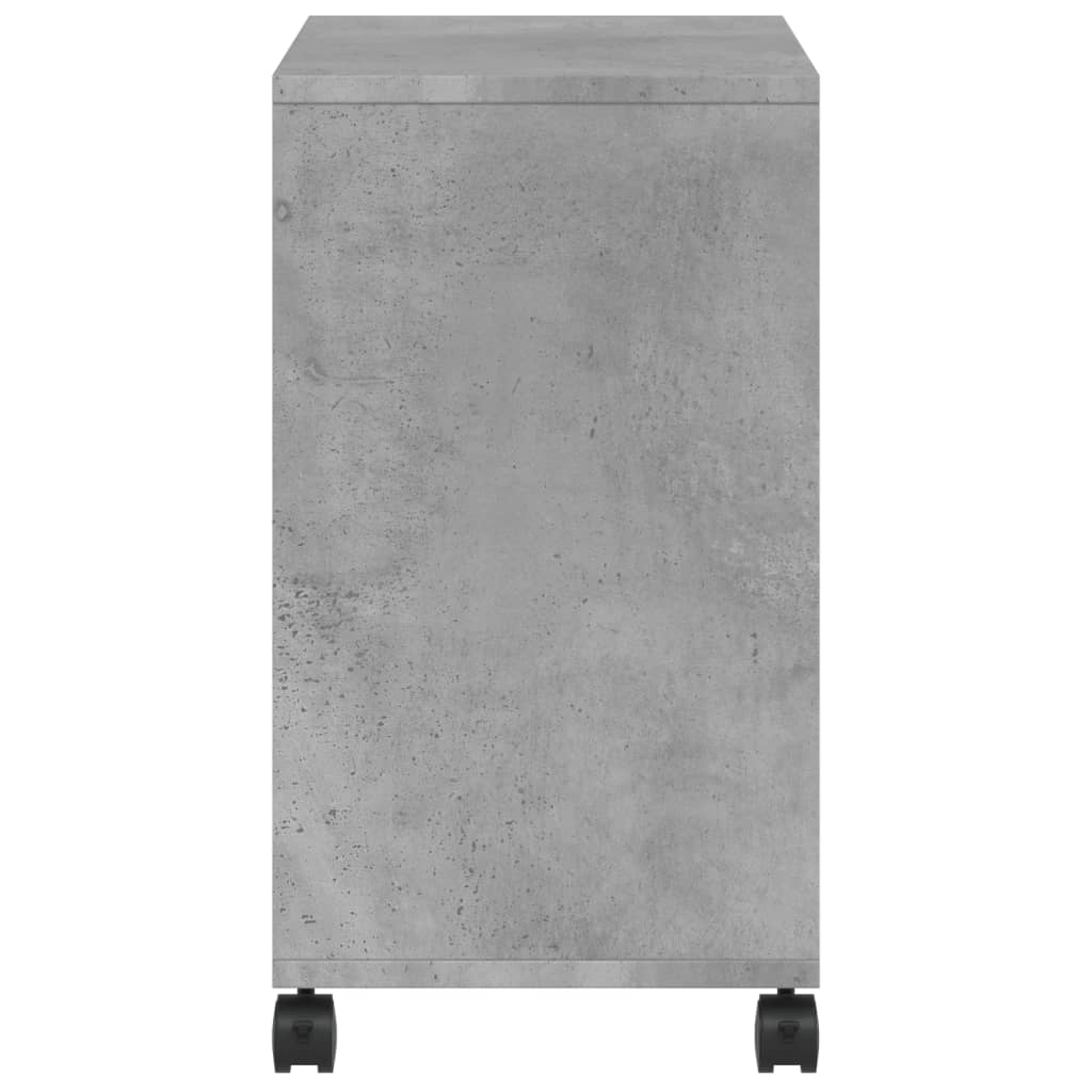 Tavolino con Ruote Grigio Cemento 50x30x55 cm Legno Multistrato | homemem39