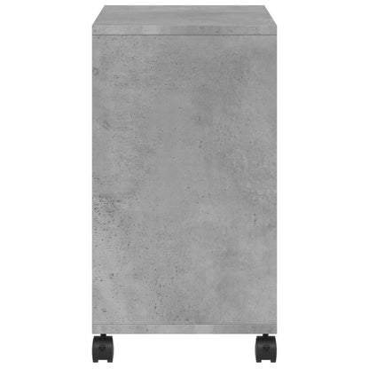 Tavolino con Ruote Grigio Cemento 50x30x55 cm Legno Multistrato