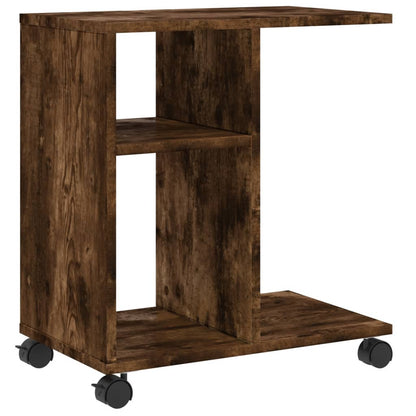 Tavolino con Ruote Rovere Fumo 50x30x55 cm in Legno Multistrato | homemem39