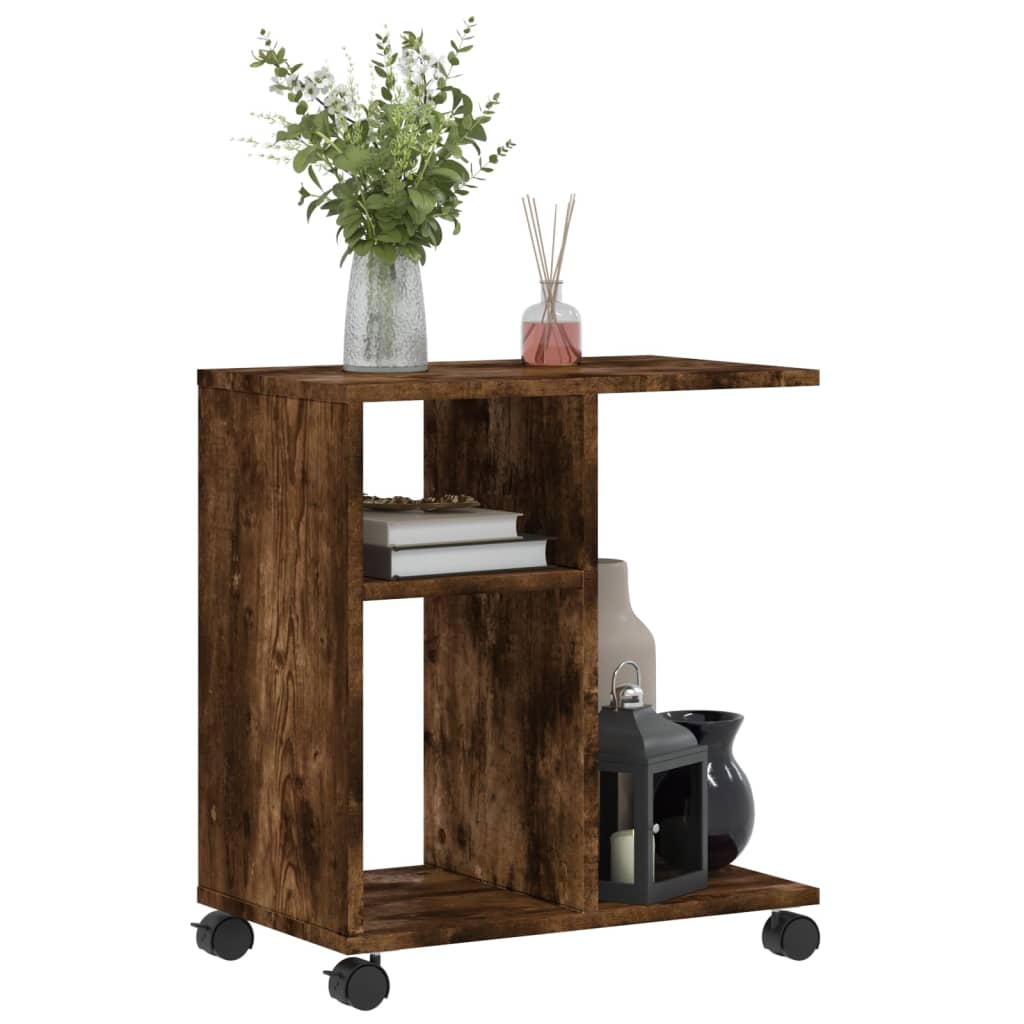 Tavolino con Ruote 50x30x55 cm in legno multistrato