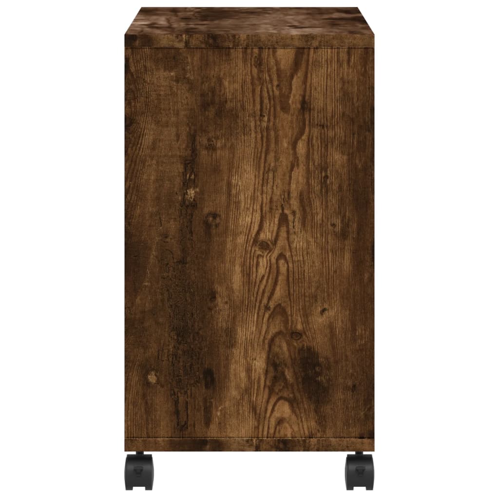 Tavolino con Ruote Rovere Fumo 50x30x55 cm in Legno Multistrato | homemem39