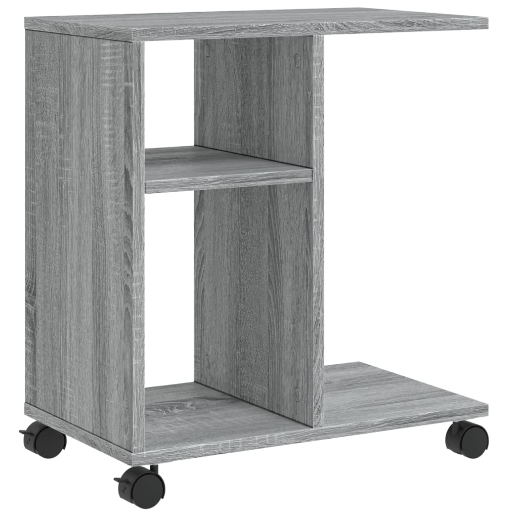 Tavolino con Ruote Grigio Sonoma 50x30x55 cm Legno Multistrato - homemem39