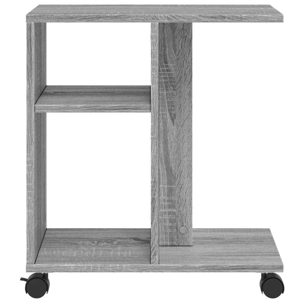Tavolino con Ruote Grigio Sonoma 50x30x55 cm Legno Multistrato - homemem39