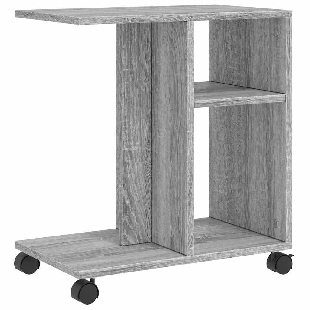 Tavolino con Ruote Grigio Sonoma 50x30x55 cm Legno Multistrato | homemem39