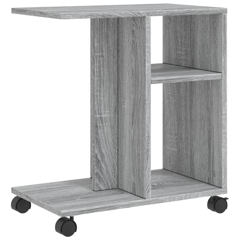 Tavolino con Ruote Grigio Sonoma 50x30x55 cm Legno Multistrato - homemem39