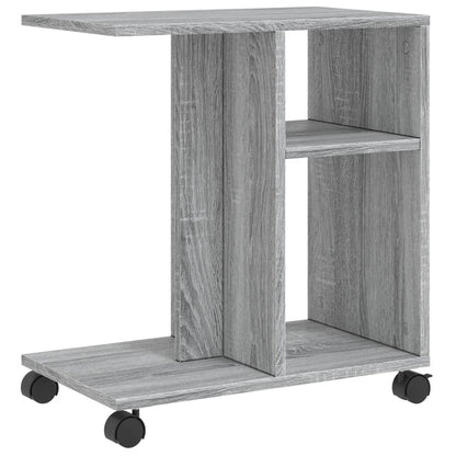 Tavolino con Ruote Grigio Sonoma 50x30x55 cm Legno Multistrato - homemem39