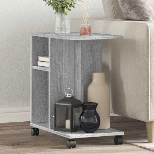 Tavolino con Ruote Grigio Sonoma 50x30x55 cm Legno Multistrato | homemem39