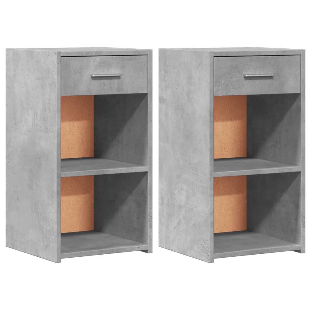 Comodini 2 pz Grigio Cemento 35x34x65 cm in Legno Multistrato - homemem39