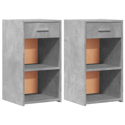 Comodini 2 pz Grigio Cemento 35x34x65 cm in Legno Multistrato - homemem39