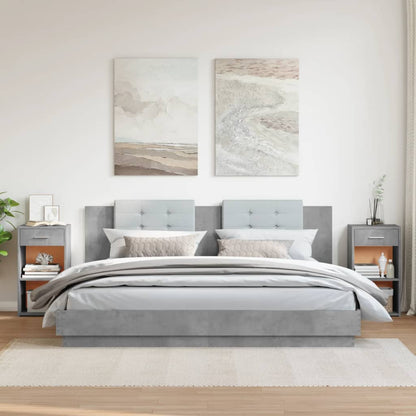 Comodini 2 pz Grigio Cemento 35x34x65 cm in Legno Multistrato