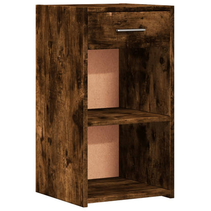 Smoked Oak Bedside Table 35x34x65 cm in Plywood