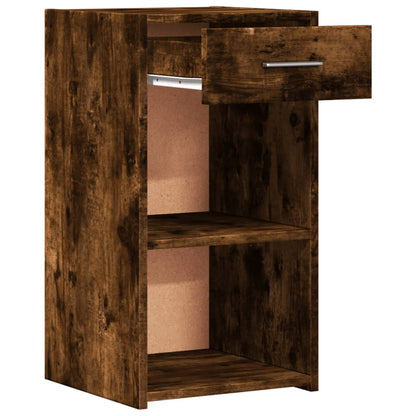 Smoked Oak Bedside Table 35x34x65 cm in Plywood