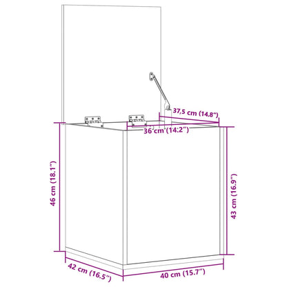 Contenitore Portaoggetti Nero 40x42x46 cm Legno Multistrato - homemem39