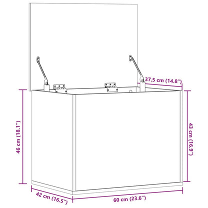 Contenitore Grigio Sonoma 60x42x46 cm Legno Multistrato - homemem39