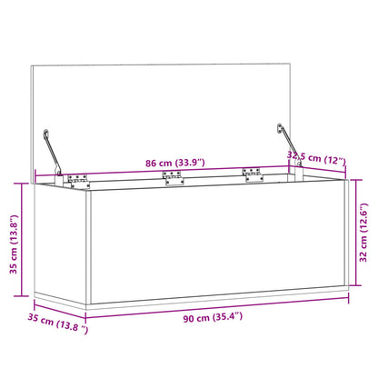 Contenitore Portaoggetti Bianco 90x35x35 cm in Truciolato