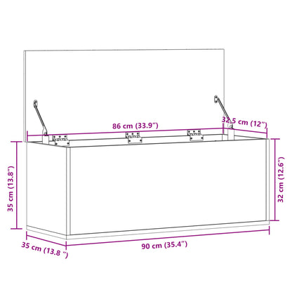 Contenitore Portaoggetti Rovere Sonoma 90x35x35cm in Truciolato