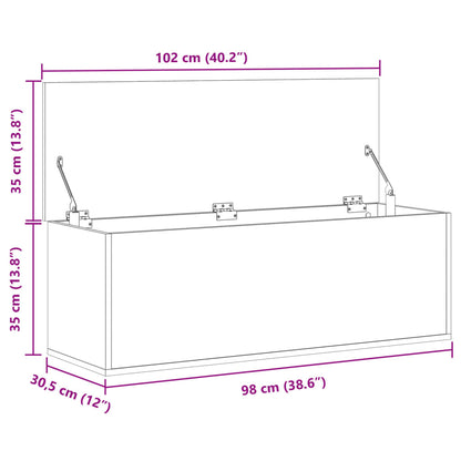 Contenitore Portaoggetti Bianco 102x35x35 cm in Truciolato