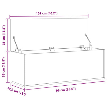 Contenitore Portaoggetti Grigio Cemento 102x35x35cm Truciolato