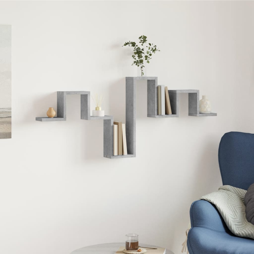 Scaffale a Muro Grigio Cemento 104,5x10x43 cm Legno Multistrato | homemem39