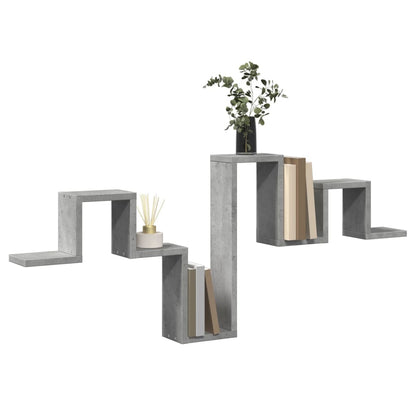 Scaffale a Muro Grigio Cemento 104,5x10x43 cm Legno Multistrato