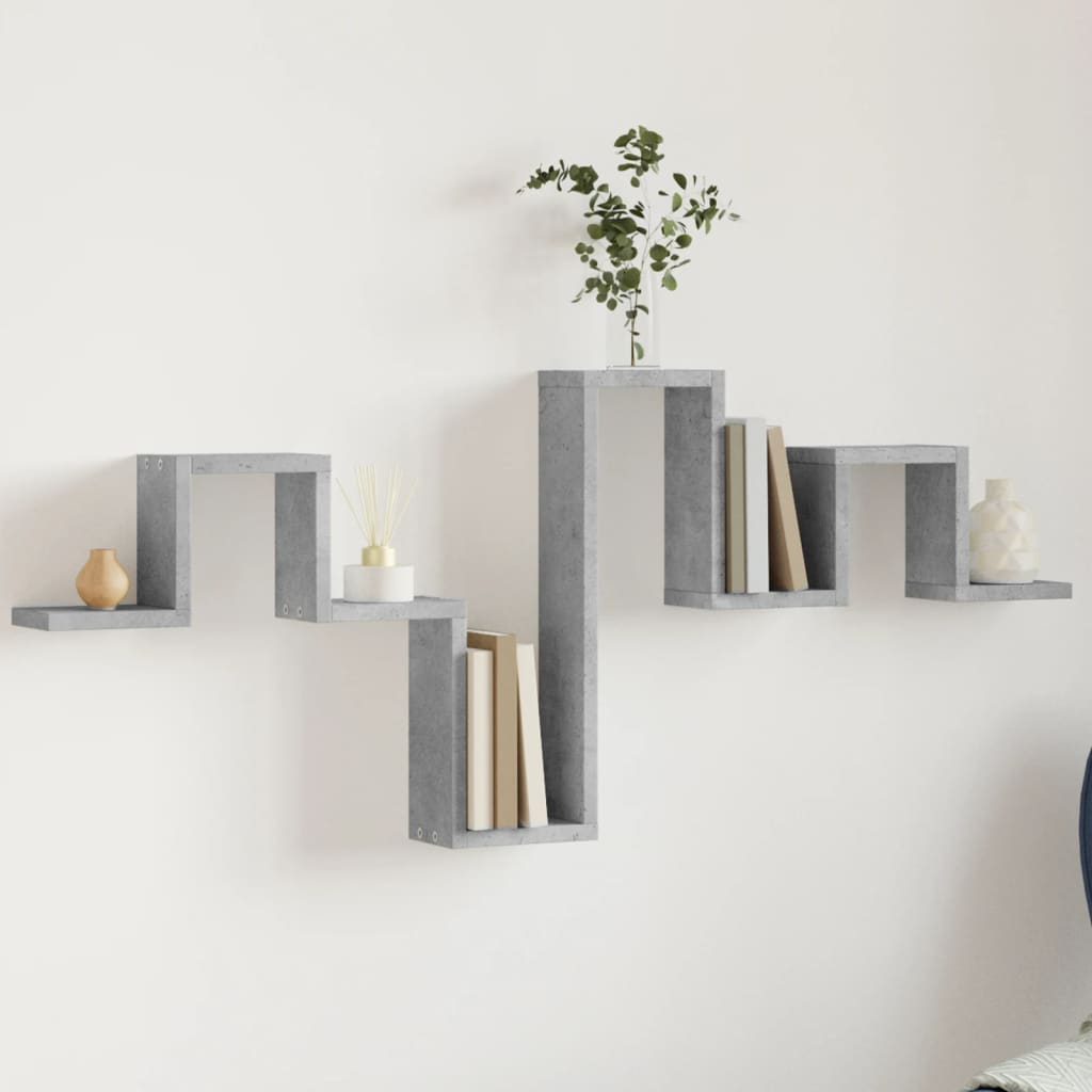 Scaffale a Muro Grigio Cemento 104,5x10x43 cm Legno Multistrato | homemem39