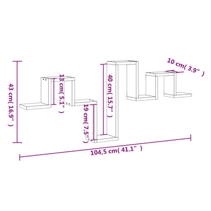 Mensola a Muro Grigio Sonoma 104,5x10x43 cm Legno Multistrato