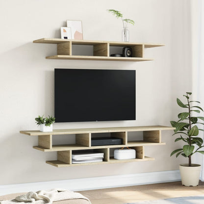 Sonoma Oak Wall-mounted TV Cabinets in Plywood