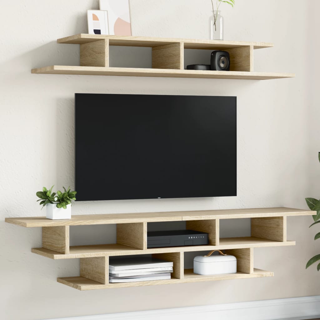 Sonoma Oak Wall-mounted TV Cabinets in Plywood