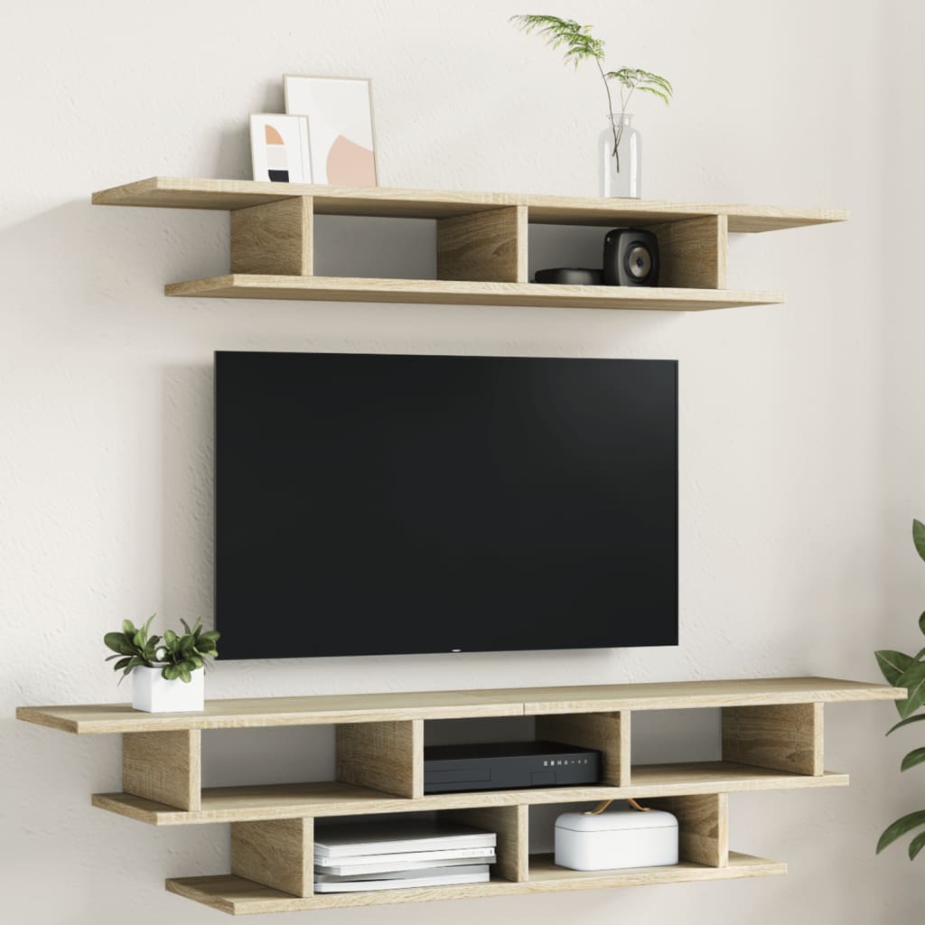 Sonoma Oak Wall-mounted TV Cabinets in Plywood