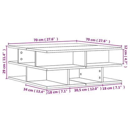 Tavolino da Salotto Nero 70x70x29 cm in Legno Multistrato | homemem39