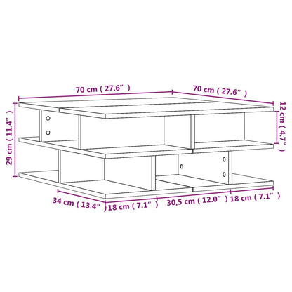 Tavolino da Salotto Rovere Sonoma 70x70x29 cm Legno Multistrato | homemem39