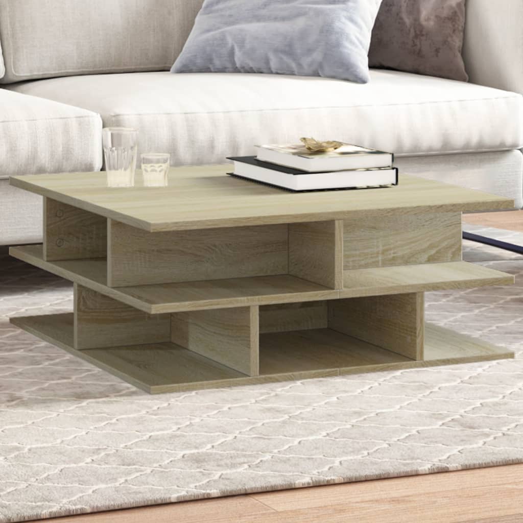 Tavolino da Salotto Rovere Sonoma 70x70x29 cm Legno Multistrato | homemem39