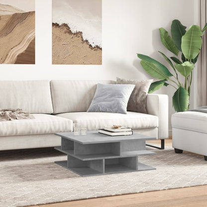 Tavolino da Salotto Grigio Cemento 70x70x29cm Legno Multistrato | homemem39