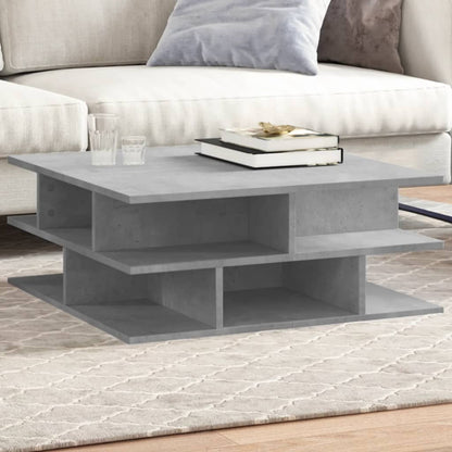 Tavolino da Salotto Grigio Cemento 70x70x29cm Legno Multistrato | homemem39