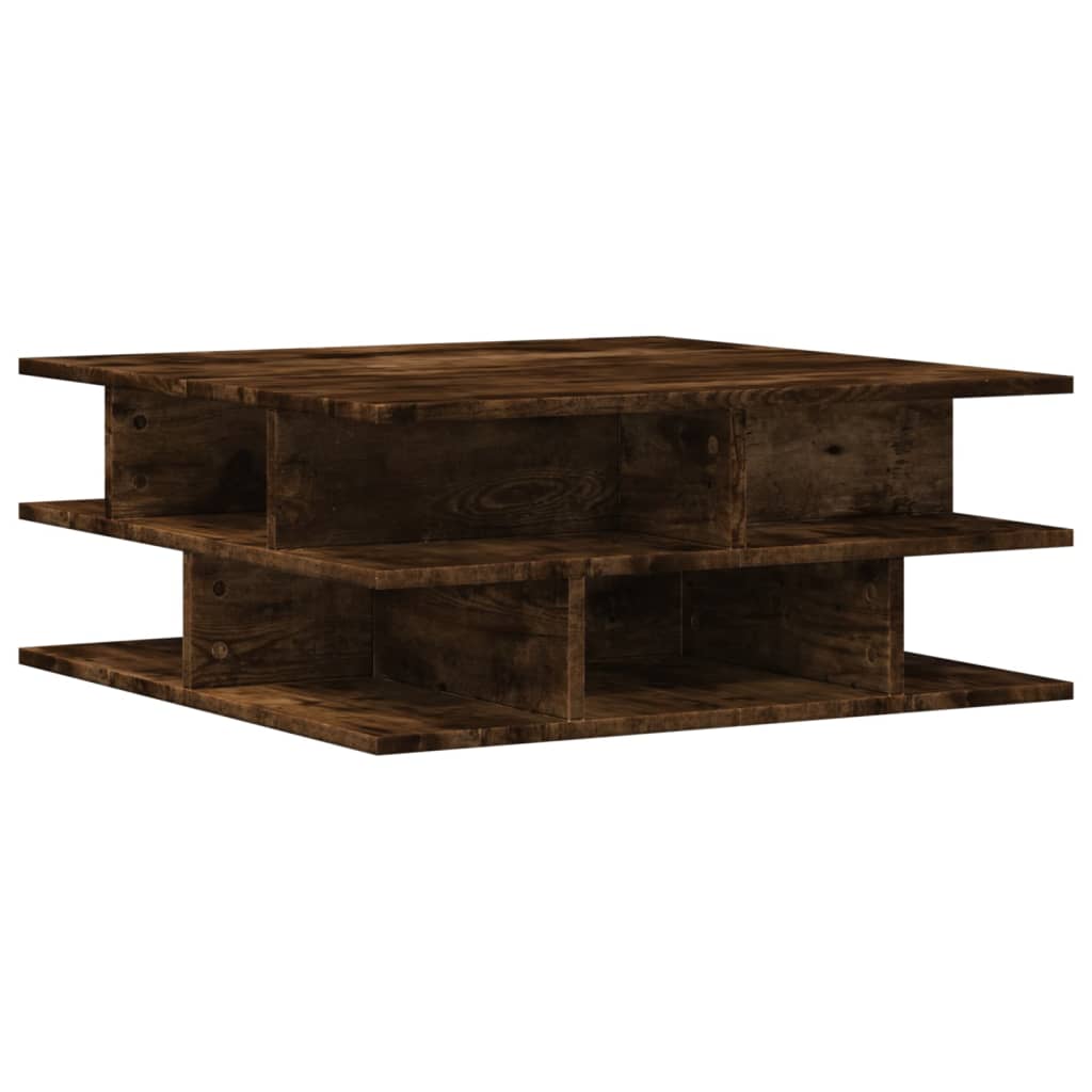 Tavolino da Salotto Rovere Fumo 70x70x29 cm Legno Multistrato | homemem39