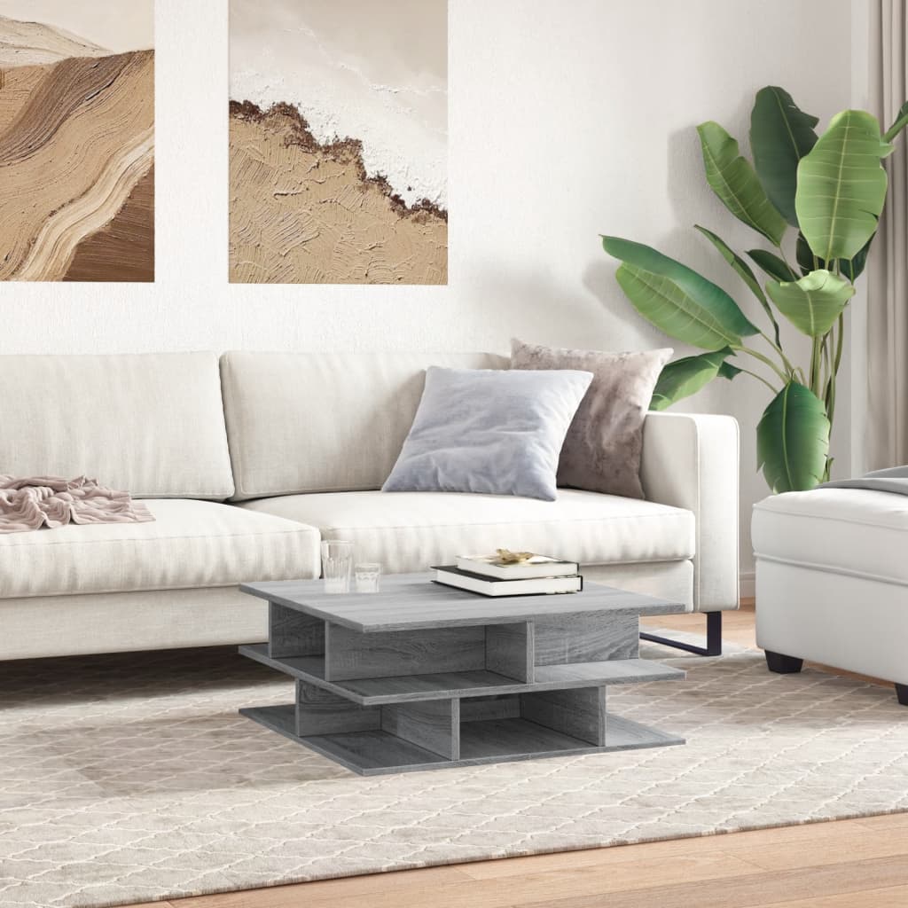 Tavolino da Salotto Grigio Sonoma 70x70x29 cm Legno Multistrato | homemem39